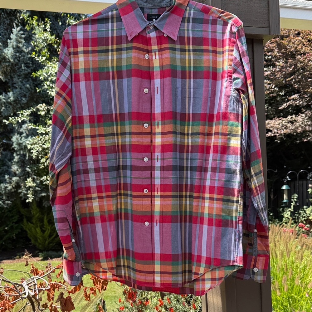 J. Crew Vibrant Plaid Button Down Shirt